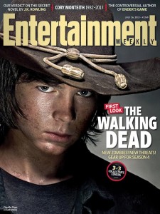 Chandler Riggs as Carl Grimes on the cover of Entertainment Weekly